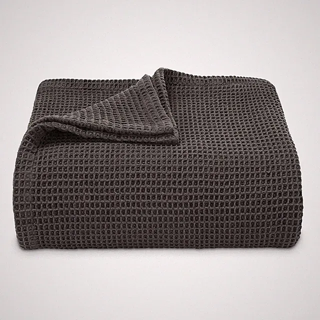 King Blanket, Luxury Cotton Bedding, Super Soft Essentials with Waffle Weav...