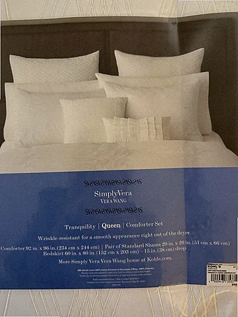 Simply VERA WANG Tranquility Queen Comforter Set 4-pc w/Shams & Bedskirt *New