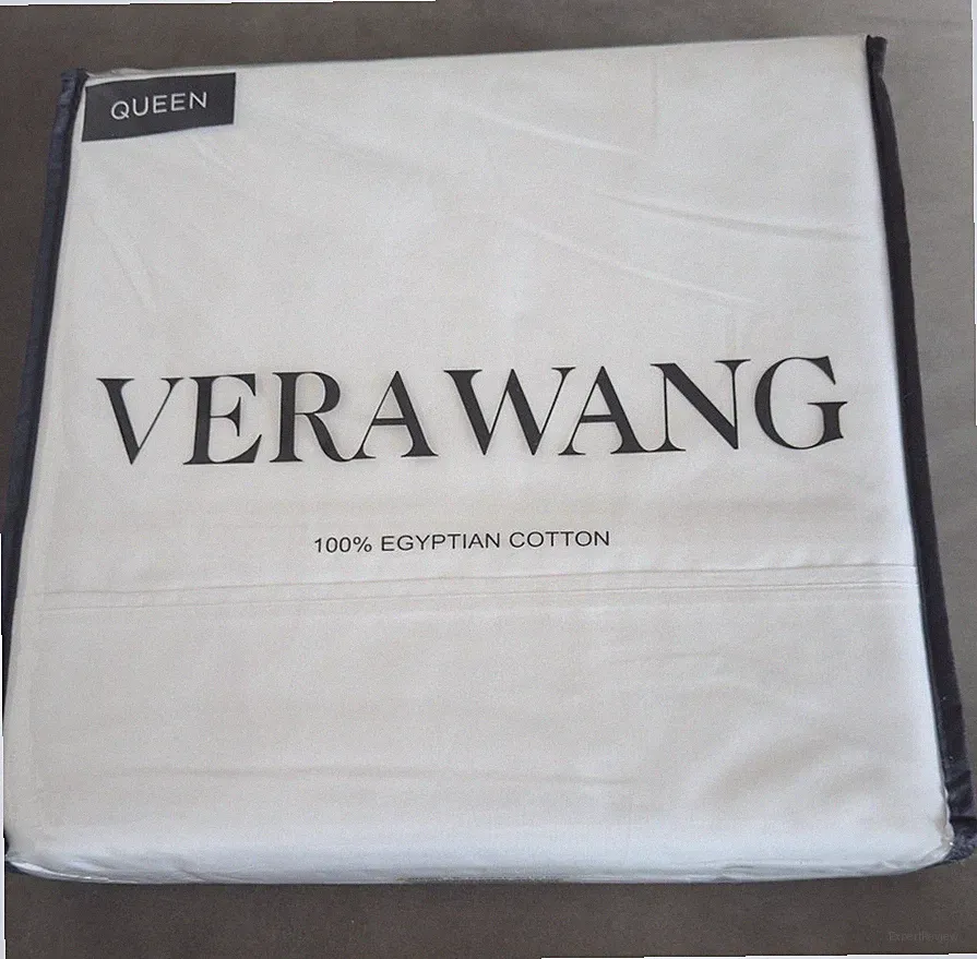 Vera Wang 100% Cotton Sateen Sheet Set White New