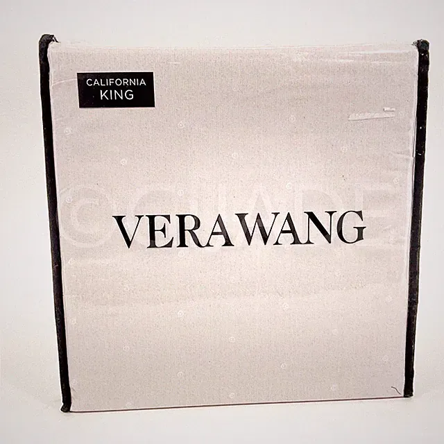 Vera Wang California King 100% Cotton Sheet PINK White Dot Pattern