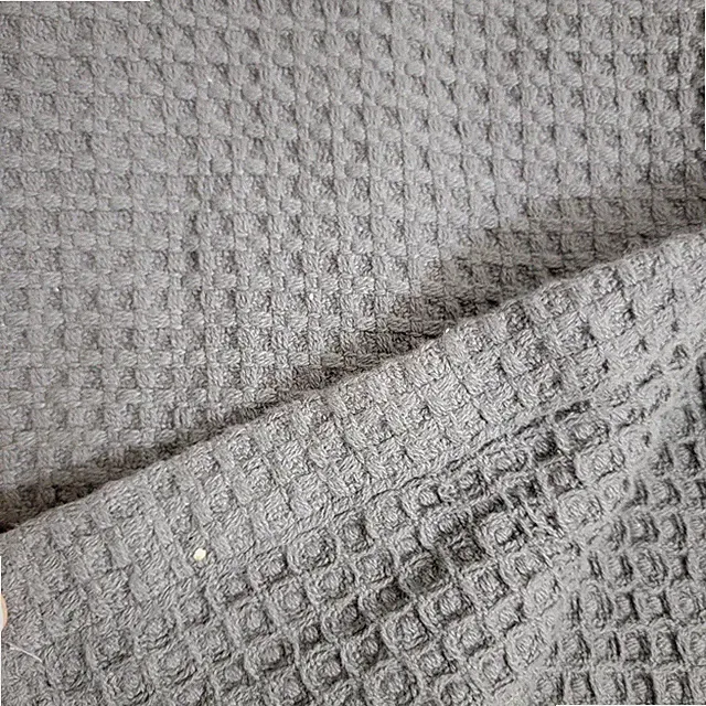 Vera Wang Charcoal Gray Waffle Weave 100% Cotton Bedcover Bedspread Queen 92x107