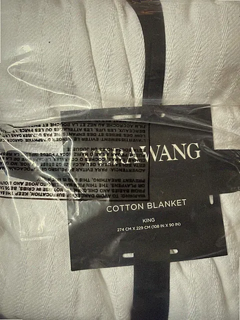 VERA WANG COTTON BLANKET WHITE KING