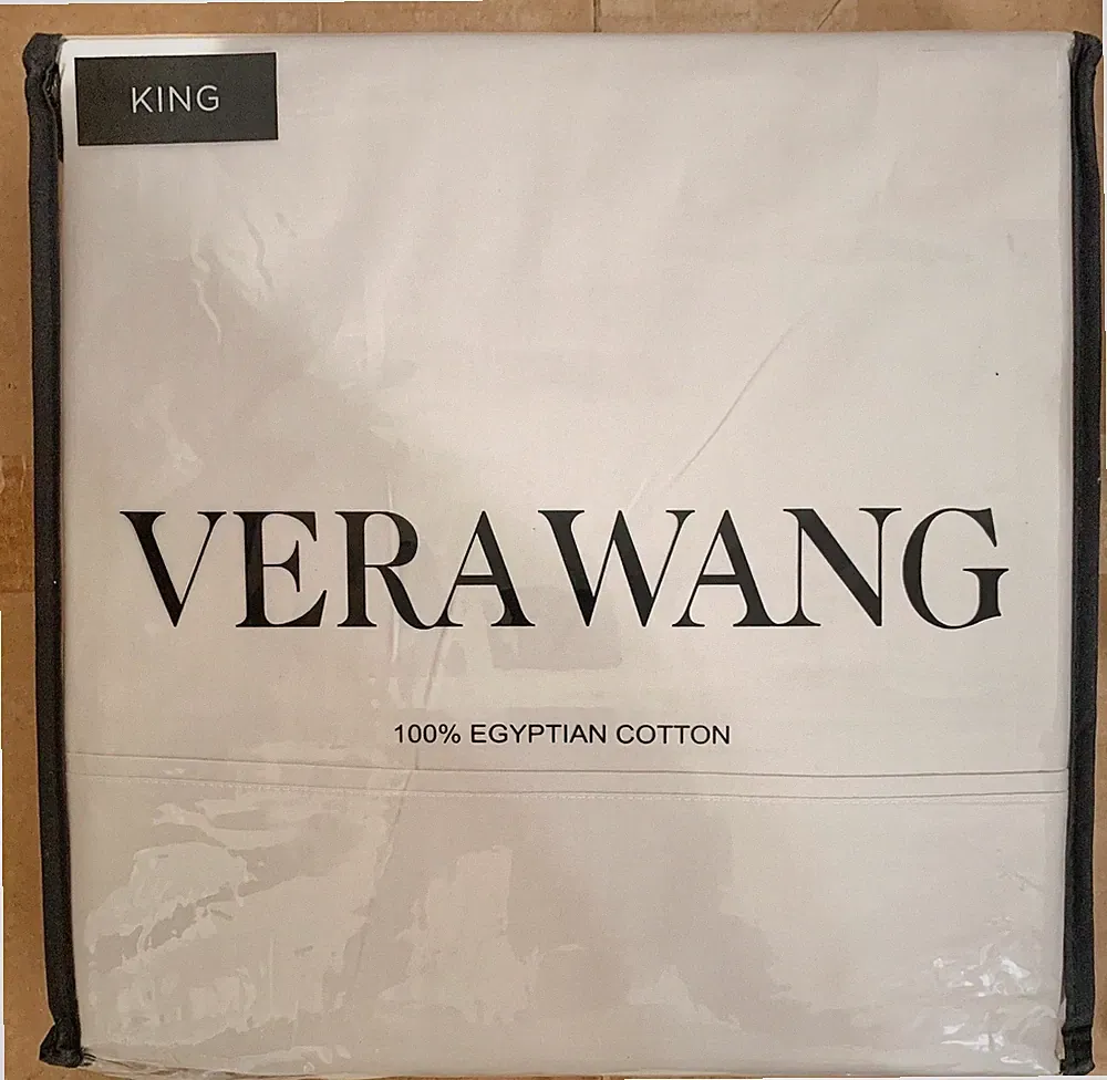 VERA WANG Egyptian cotton PERCALE beige KING set 4pcs NEW sheet A0008964