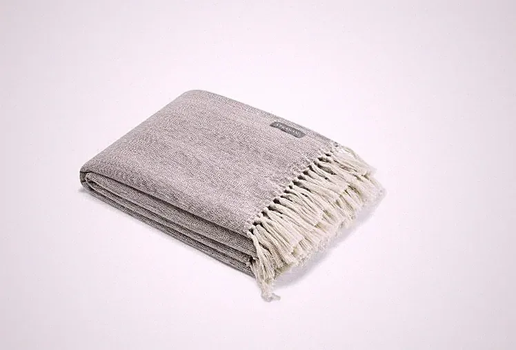 Vera Wang Fringe Cotton Twill Throw 50" x 60"