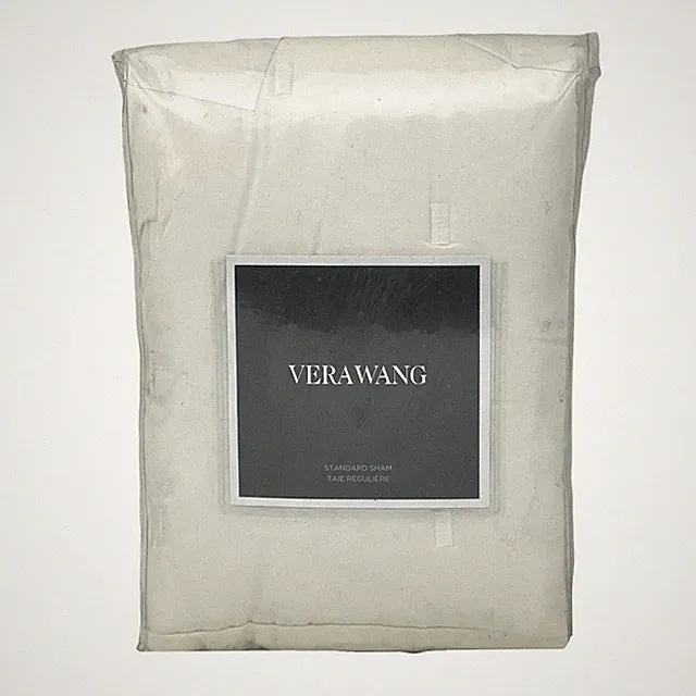 Vera Wang Home Luster STANDARD Quilted Sham LIGHT IVORY - $150