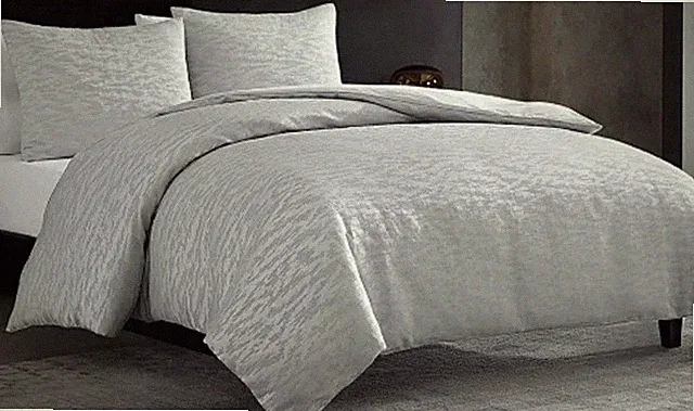 Vera Wang Illustration King 3 Piece Comforter Set Silver New