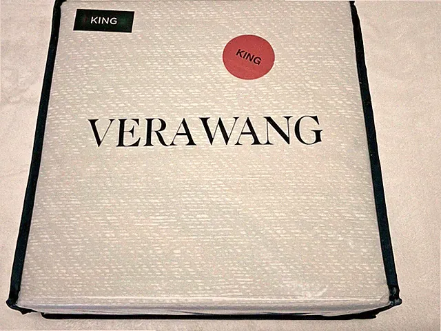 Vera Wang KING 4~pc Luxurious Sheet Set Satin Weave Twill Thread 100% Cottn NEW