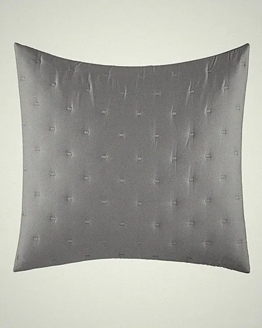 Vera Wang Luster Quilted Gray Standard Pillow Shams New in Package Set of 2