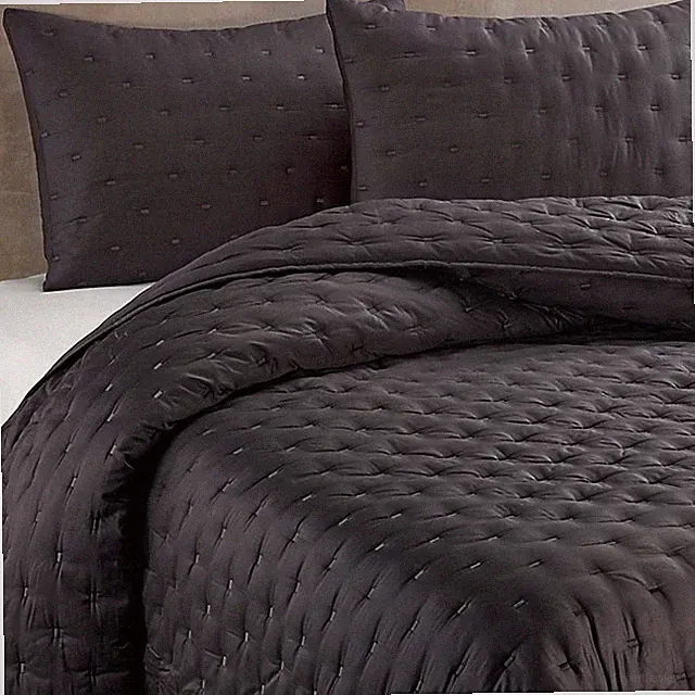 Vera Wang LUSTER Standard 20 x 26 Quilted Pillow Sham Charcoal Grey Cotton $150