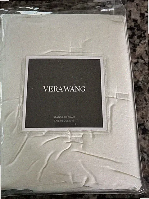 Vera Wang Luster Standard Sham , Ivory, NWT