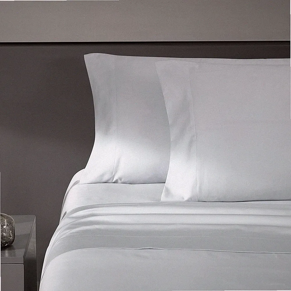 Vera Wang - Queen Sheet Set, Luxury Sateen Cotton Bedding, Queen, Pale Blue
