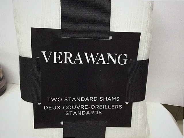 Vera Wang Set of 2 Solid White Pillow Shams White Standard NWT