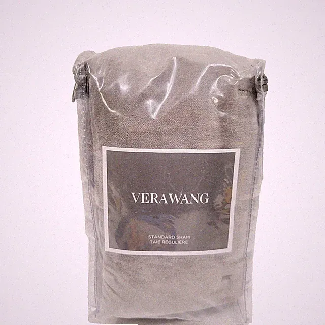 Vera Wang Velvet Gray Soft Cotton Standard Sham Pillow Case 21 x 28